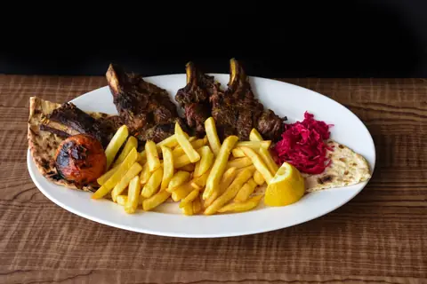 Lamb chops, one person